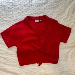 Aritzia red tie top